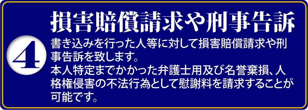 損害賠償請求や刑事告訴